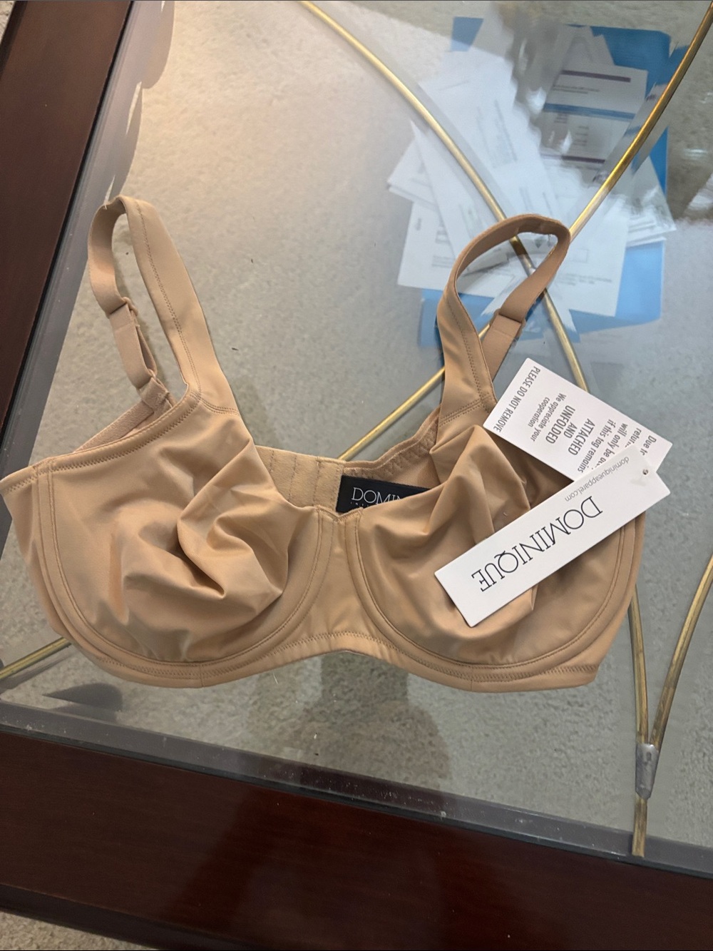 NWT Dominique Beige Full-Coverage Underwire Bra